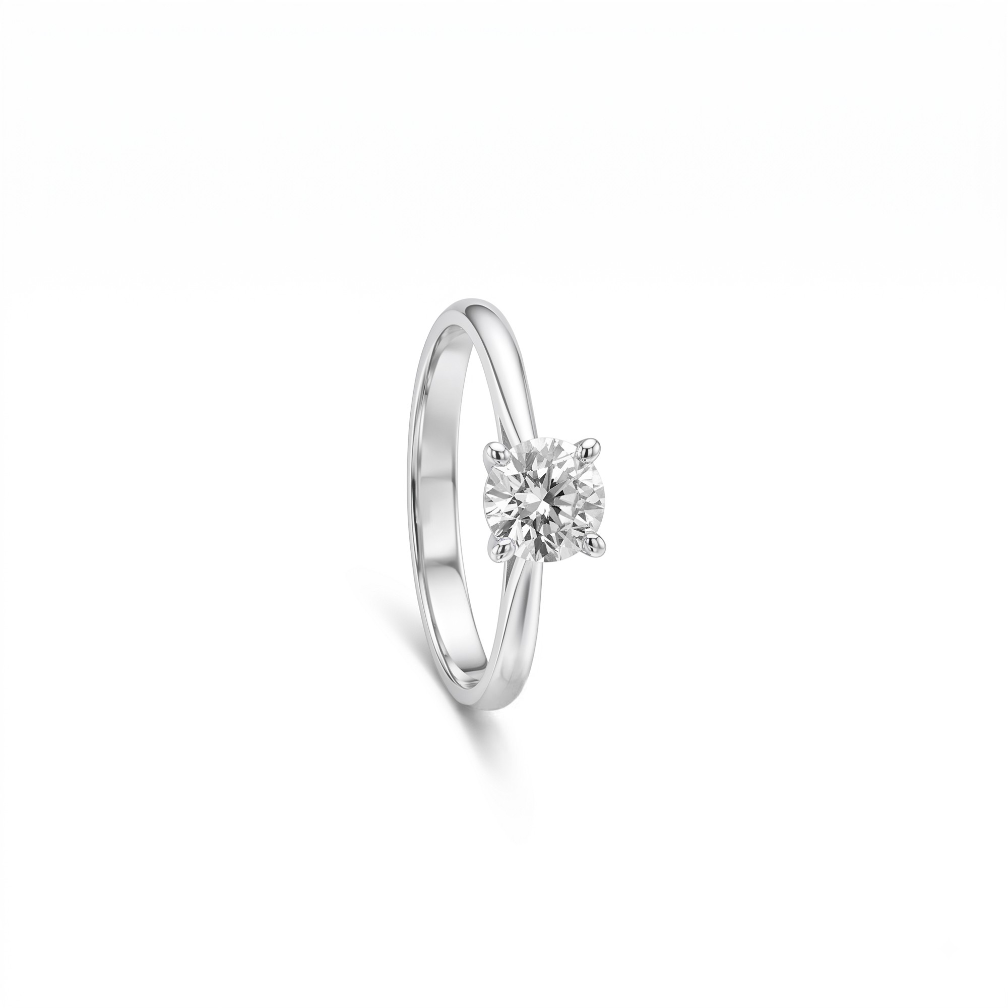 White gold solitaire ring with 0.60 ct diamond size 13 Alfieri & St. John - ALFIERI & ST. JOHN