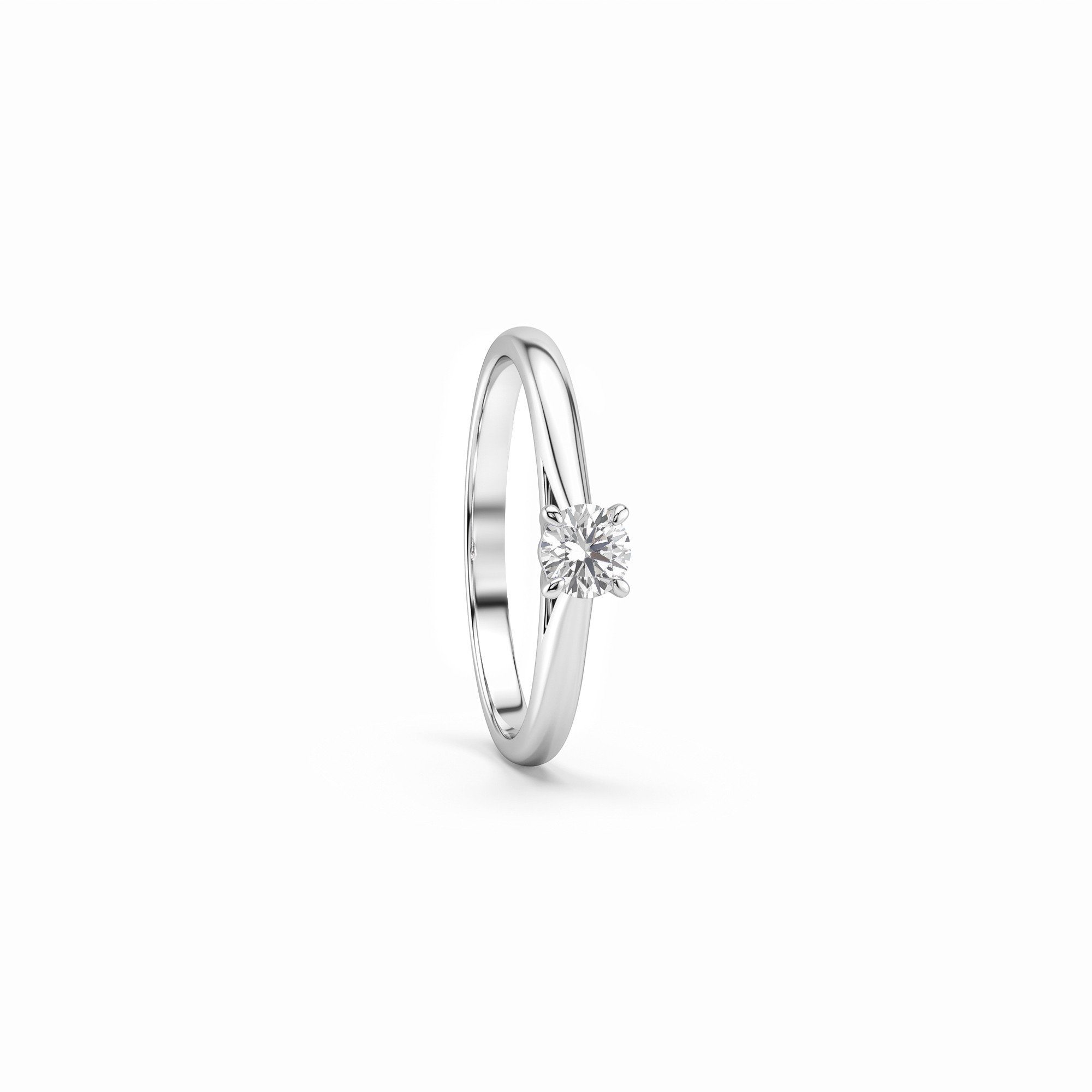 White gold solitaire ring with 0.20 ct diamond size 14 Alfieri & St. John - ALFIERI & ST. JOHN