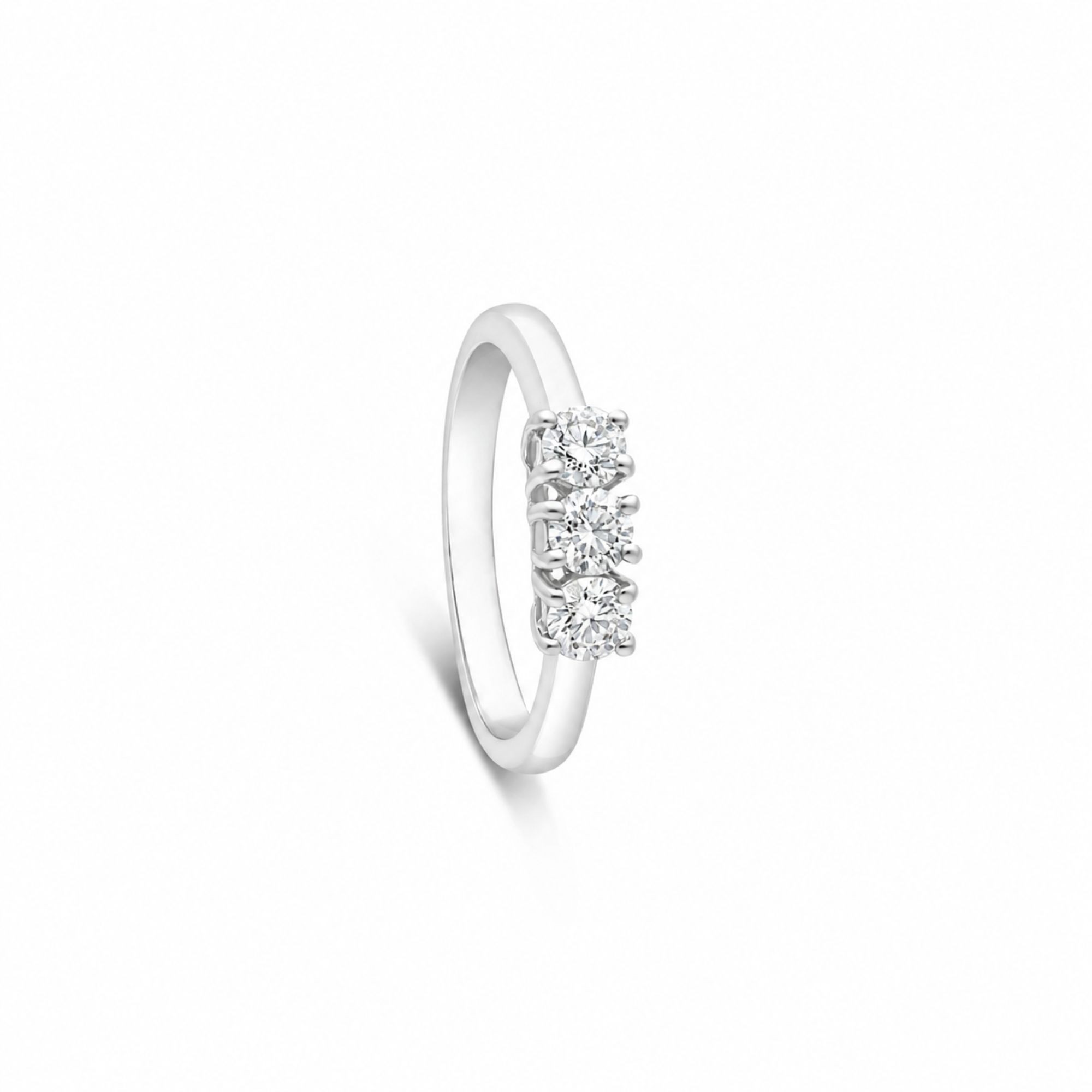 Trilogy ring in white gold with 0.6 ct diamonds size 15 Alfieri & St. John - ALFIERI & ST. JOHN