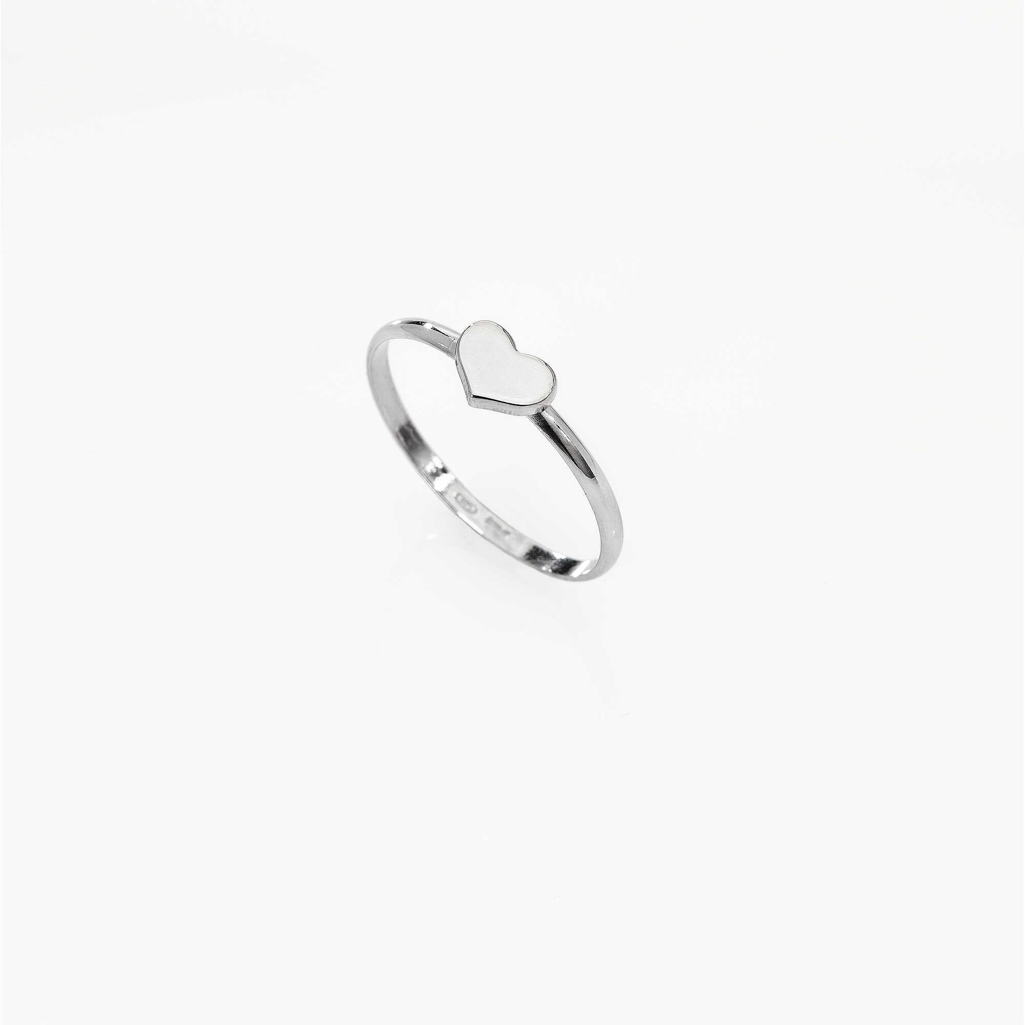 Heart-shaped silver ring - AMEN