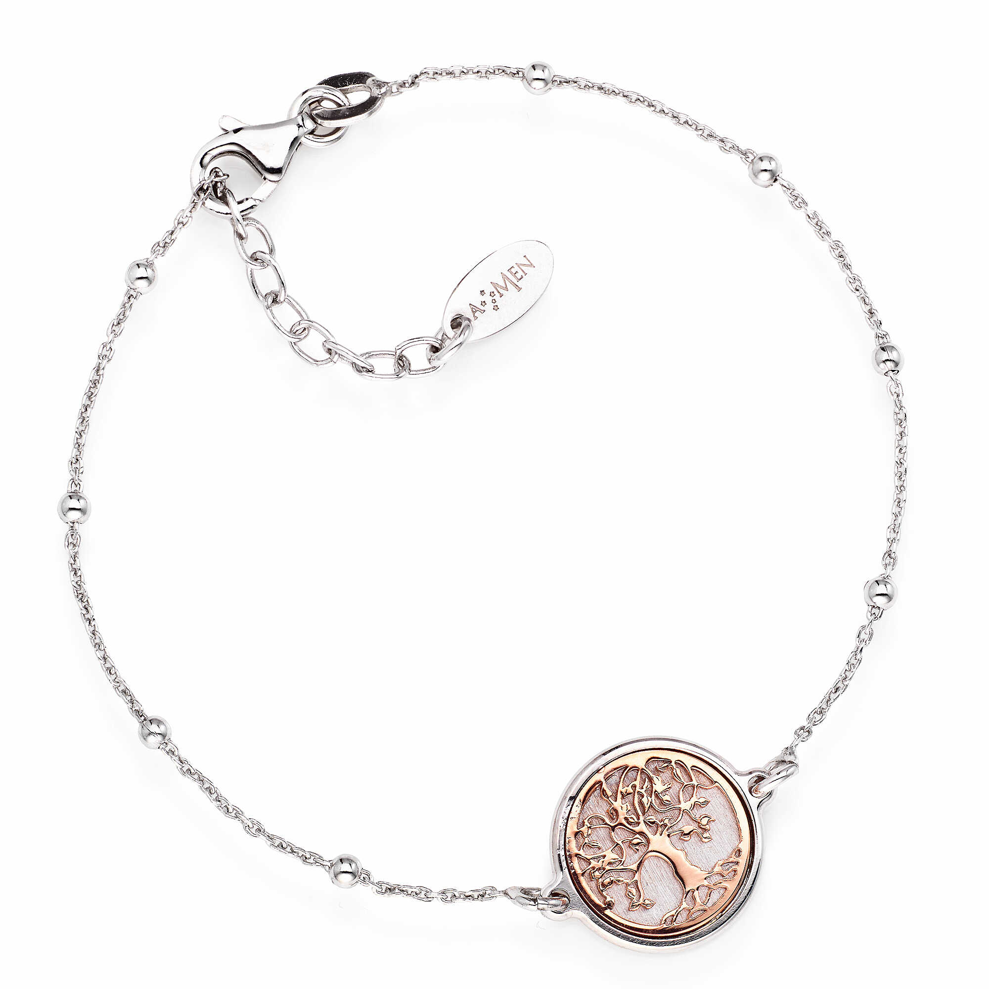 Silver bracelet with Tree of Life charms - AMEN
