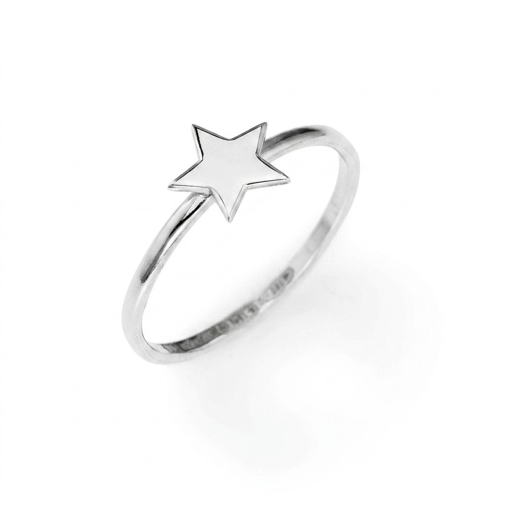 Anello con stella in argento - AMEN