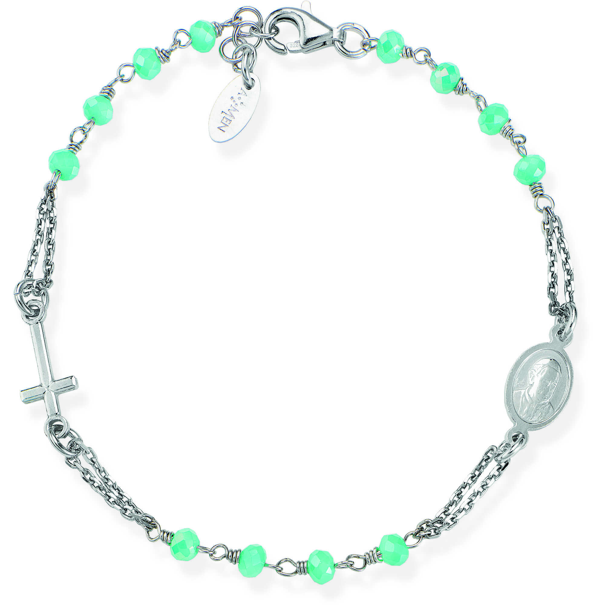 Amen Rosari bracelet woman Bracelet with 925 Silver With Fixed Charms jewel - AMEN