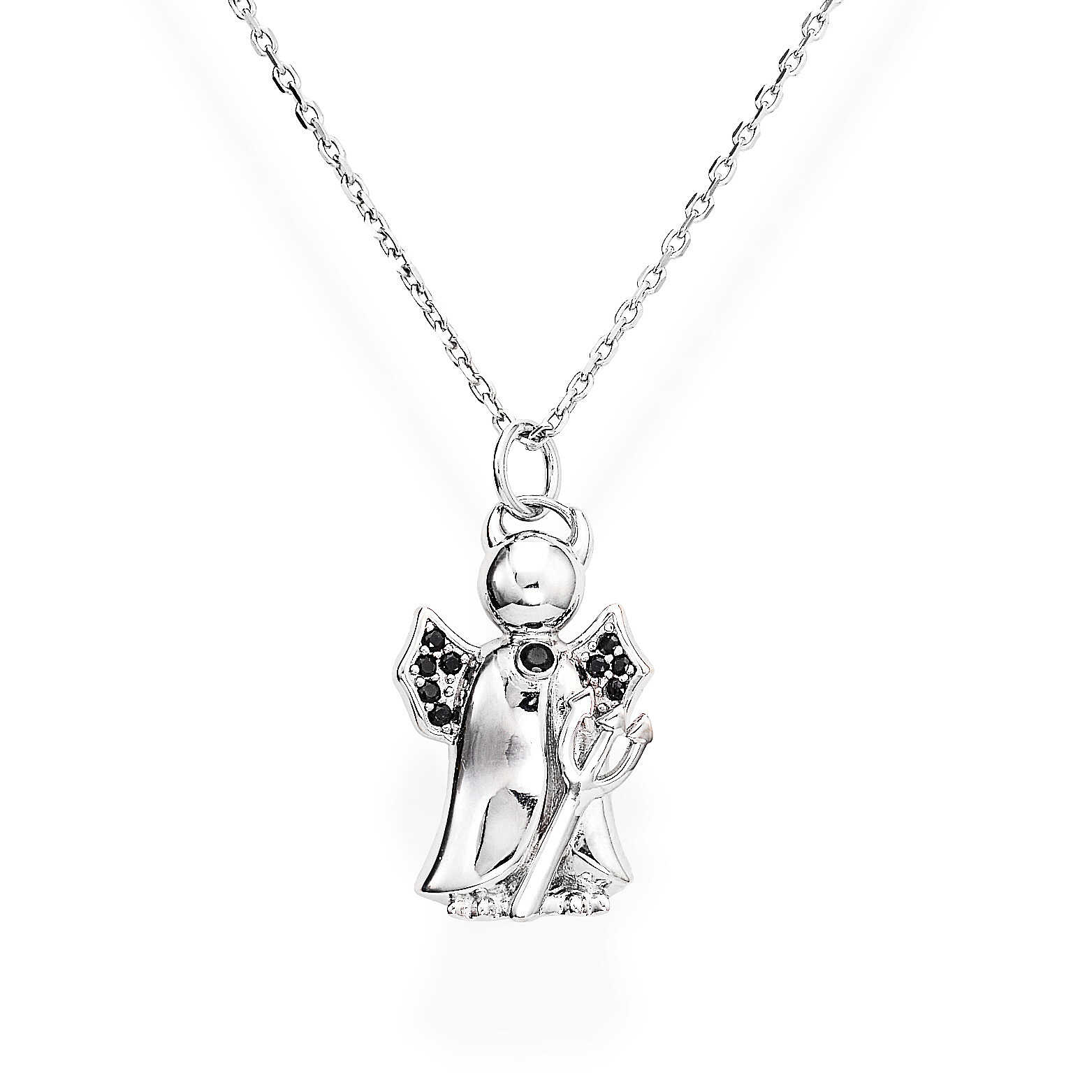 Collana in argento con zirconi neri - AMEN