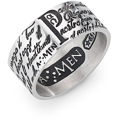 Silver band ring Prayer - AMEN