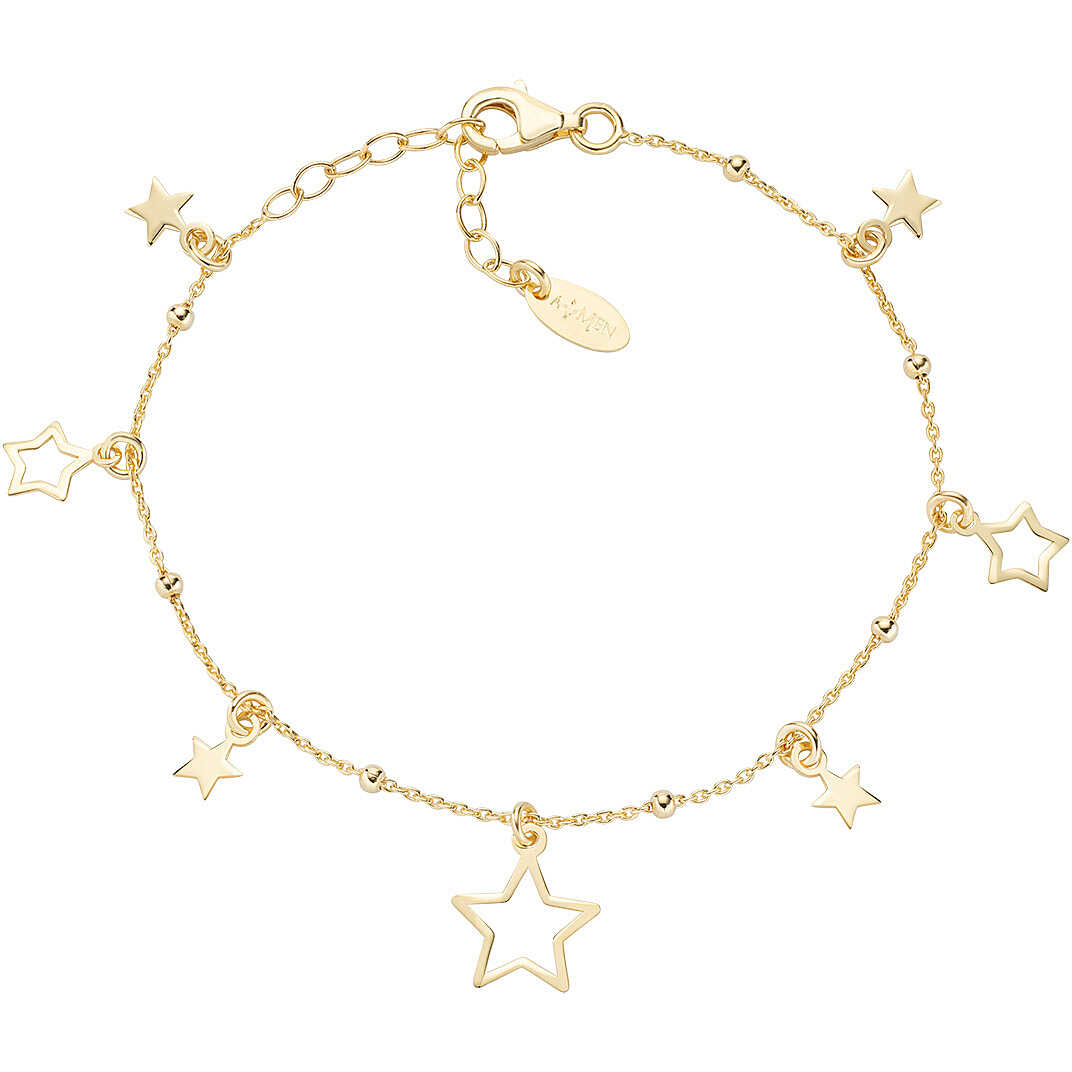 Gold-plated silver bracelet with star charms - AMEN