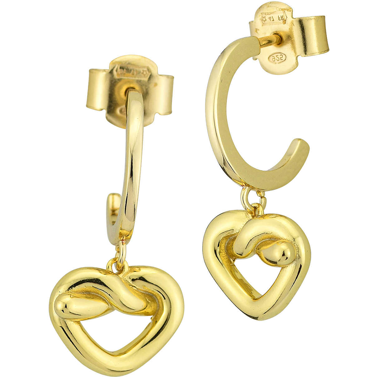 T-Shape steel earrings with stone - BOTTEGA BOCCADAMO