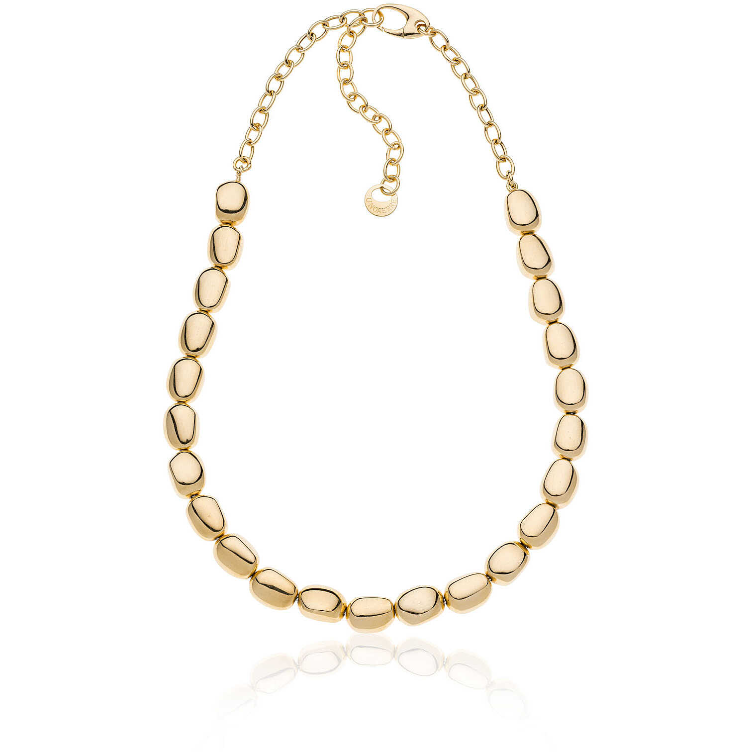 Orecchini a cerchio in argento placcato oro giallo con cuore - UNOAERRE FASHION JEWELLERY