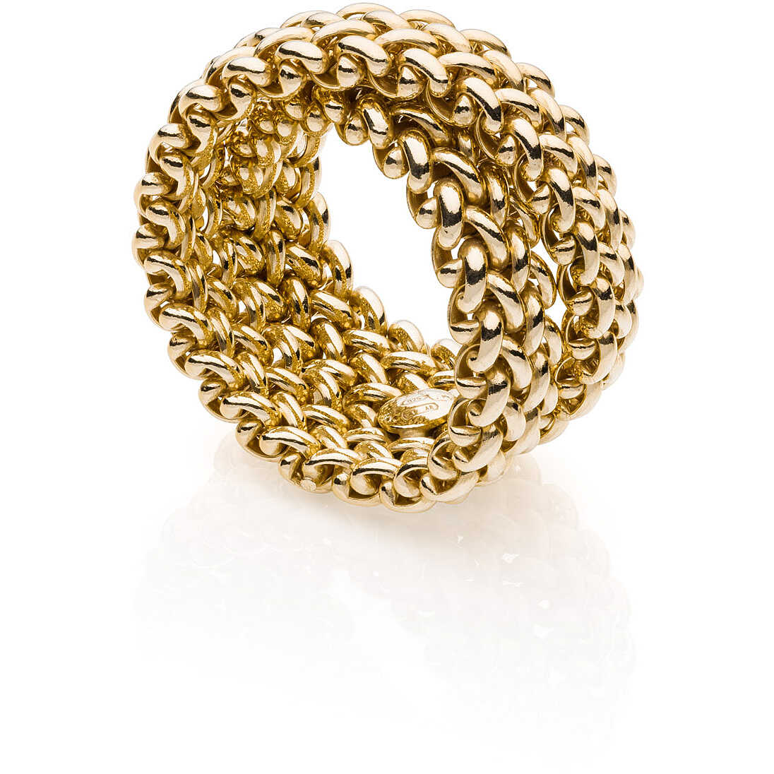 Anello a fascia in argento con maglia chicco di riso - UNOAERRE FASHION JEWELLERY