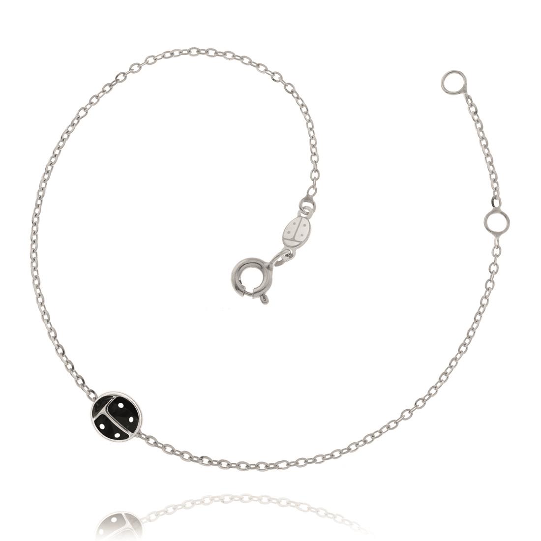 Bracelet from the Elegance collection in 18 kt white gold with ladybug - ELLA