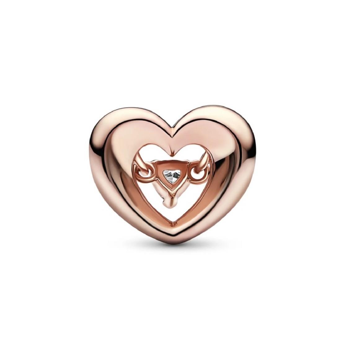 Charm Coraz&oacute;n Brillante con circonita ba&ntilde;ada en oro rosa - PANDORA