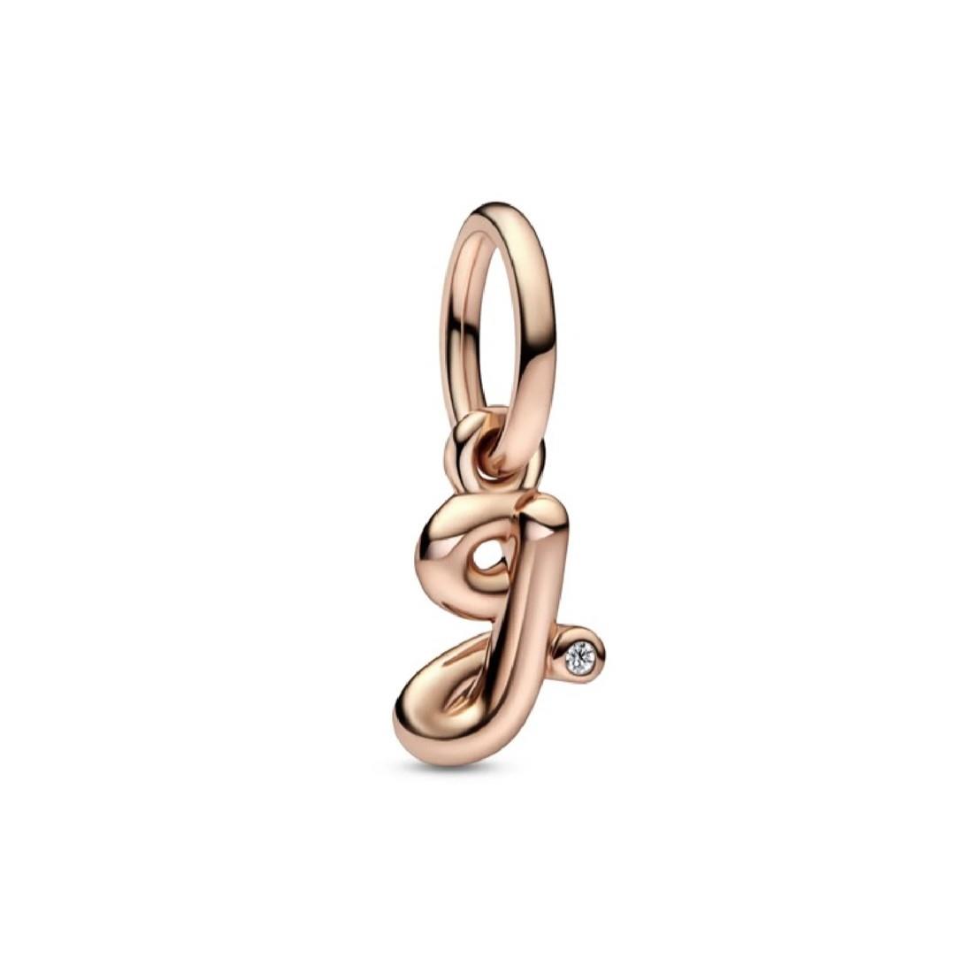 Charm pendente Alfabeto con lettera g con placcatura oro rosa - PANDORA