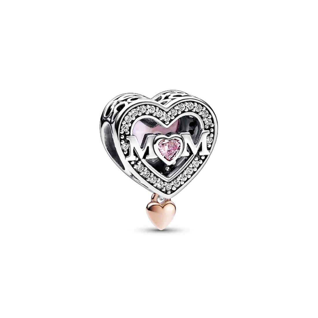 Openwork Mother charm with hanging heart - PANDORA