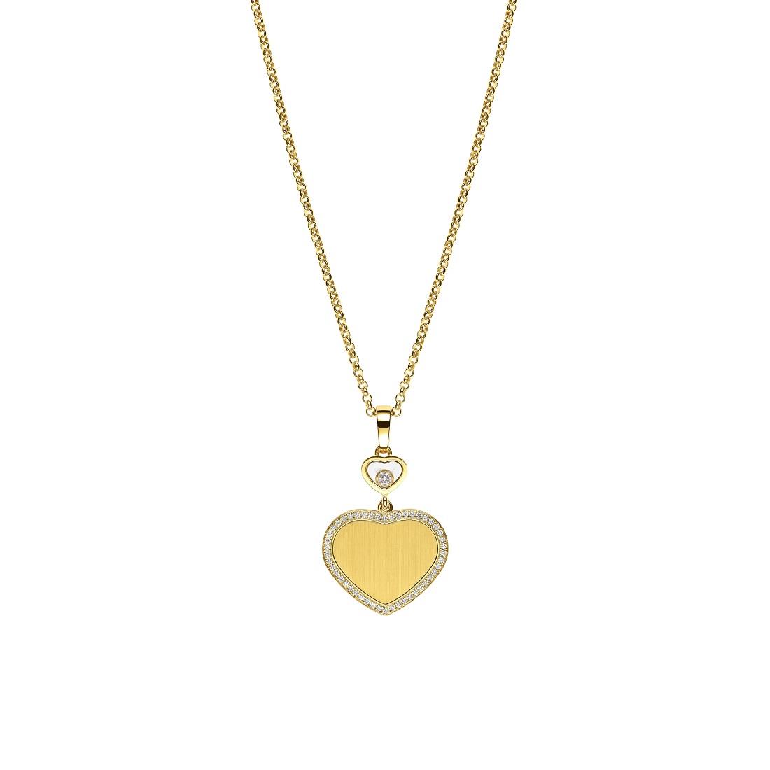 Collana con pendente Happy Hearts in oro giallo con diamanti - CHOPARD