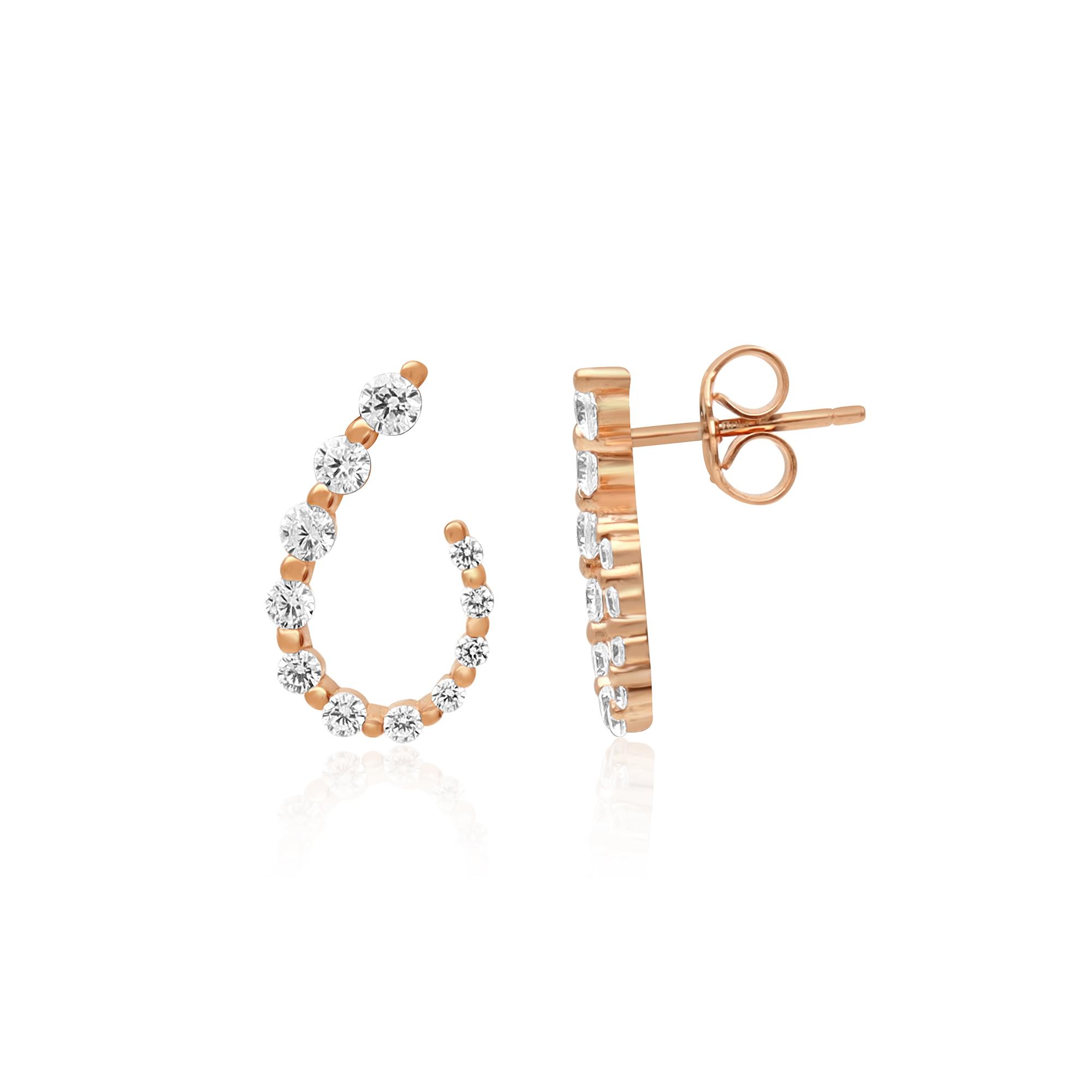 SWIRL DESIGN EARRINGS W/ CZ GEMSTONE - GIOIAPURA