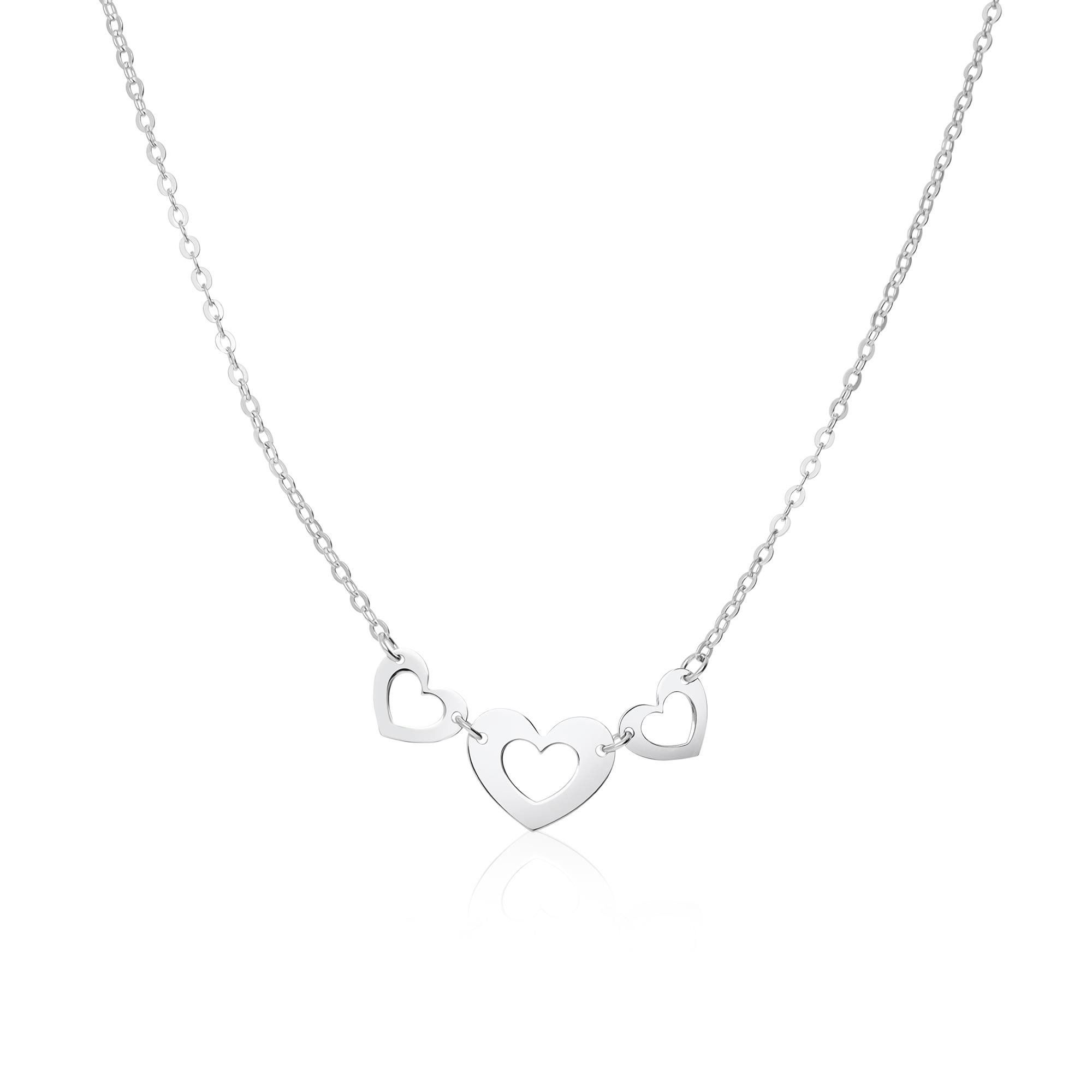 Collar de plata con corazones - LUXURY MILANO