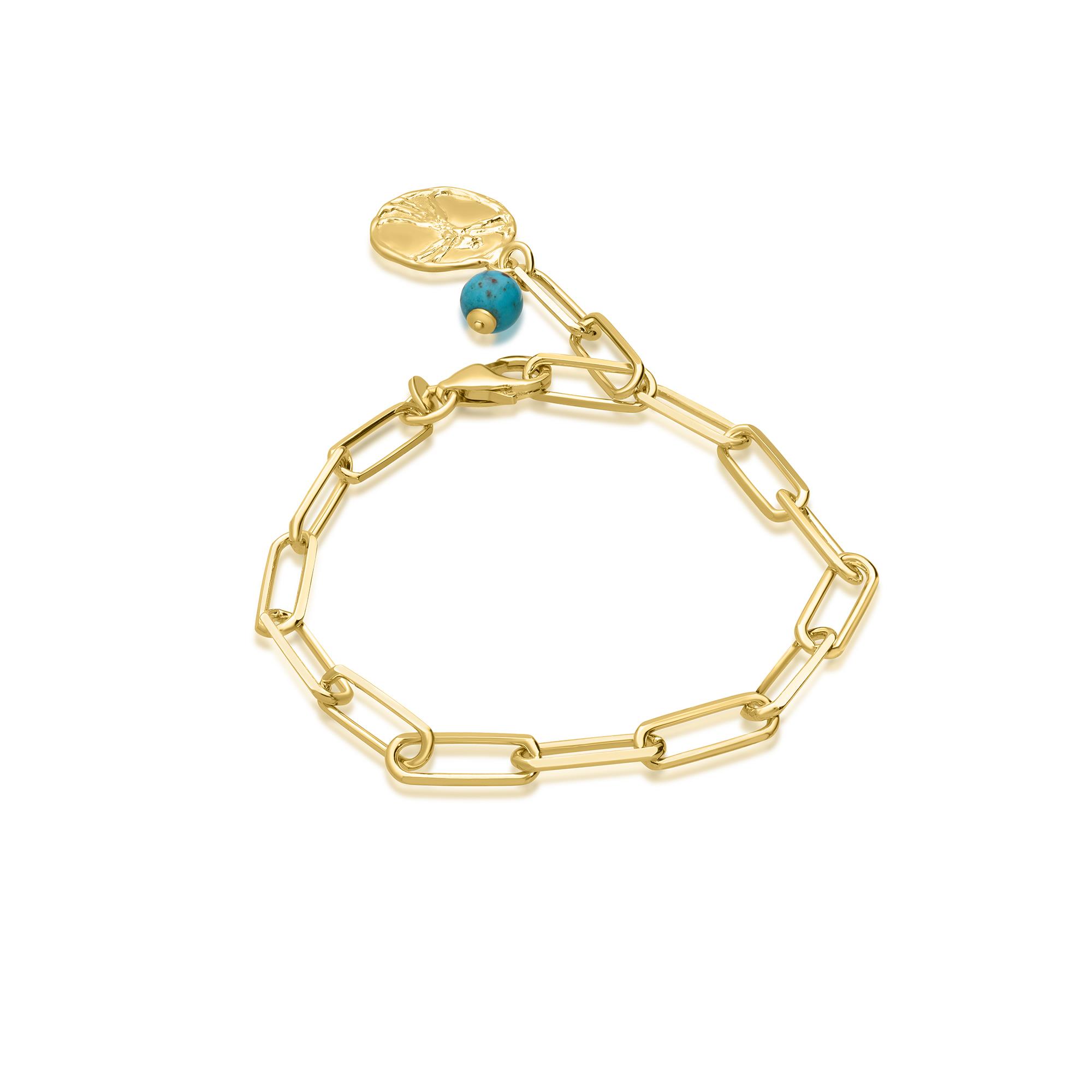 Rectangular chain bracelet with turquoise - TOSCANA BY ETRUSCA