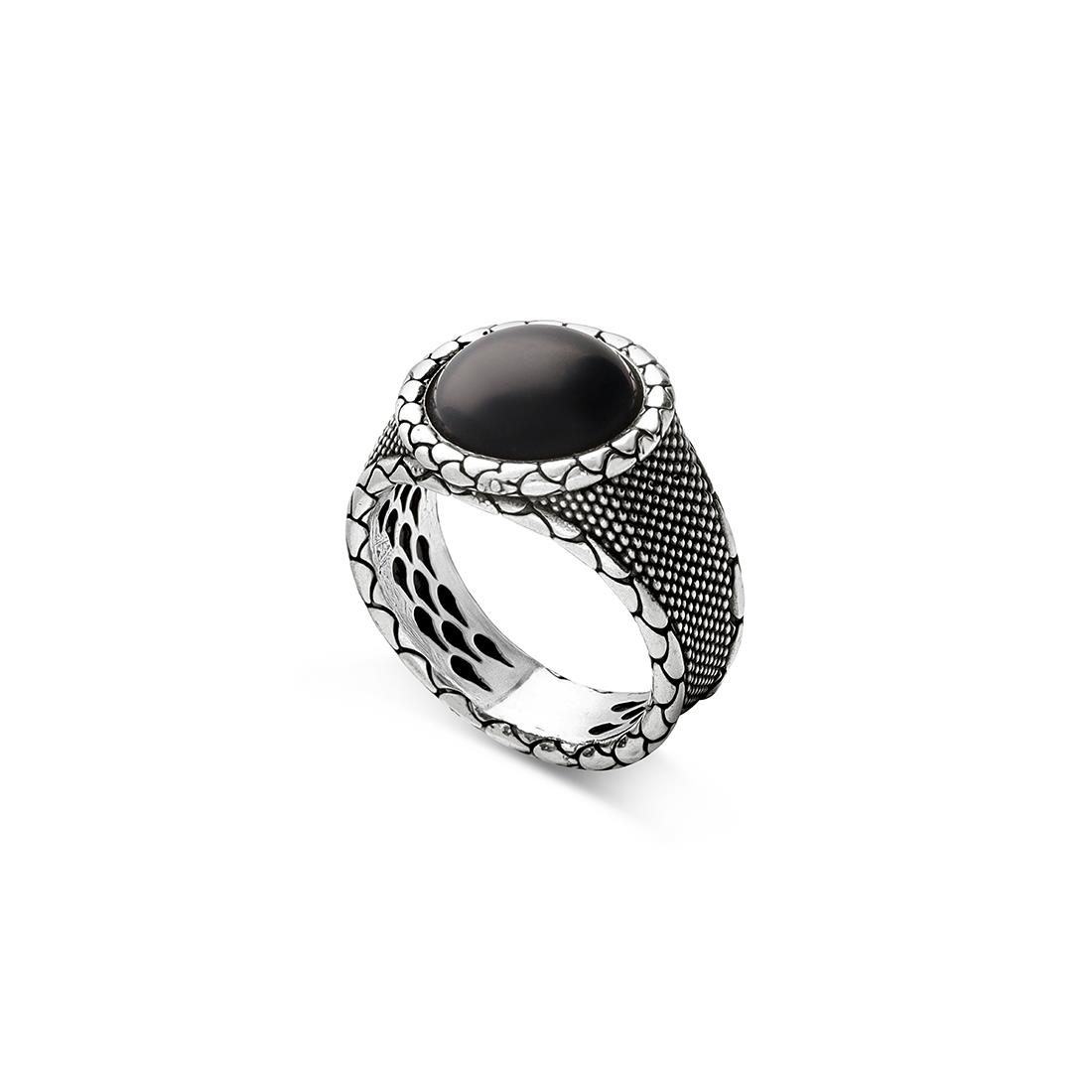 Anillo de plata y ónix negro - ALFIERI & ST. JOHN 925