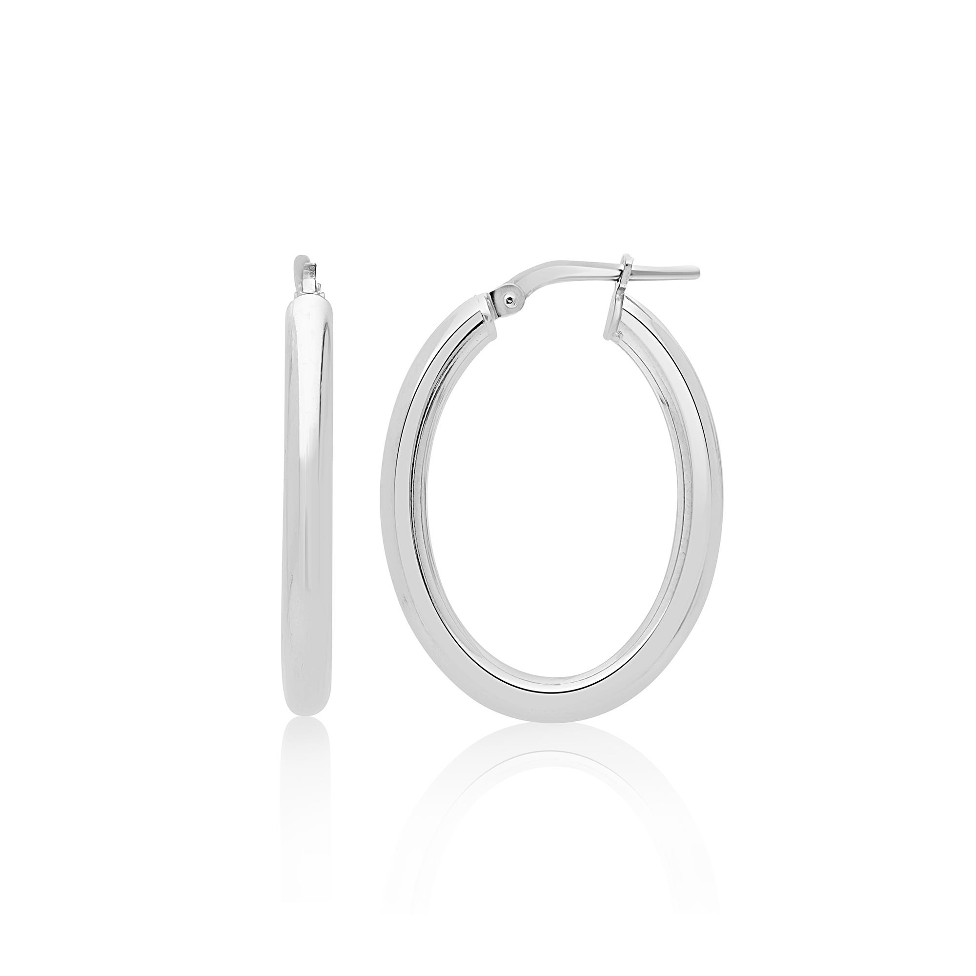 Pendientes de aro Alexandra en plata de 30mm - LUXURY MILANO