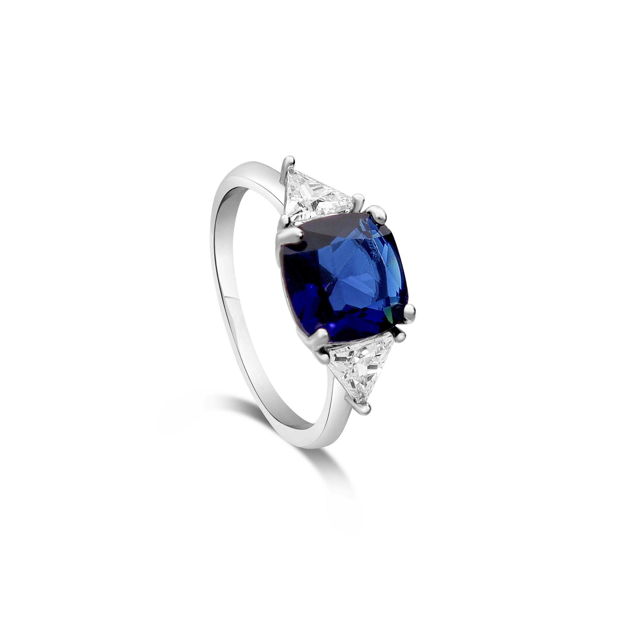 Anello in argento con zirconi blu e bianchi - LUXURY MILANO