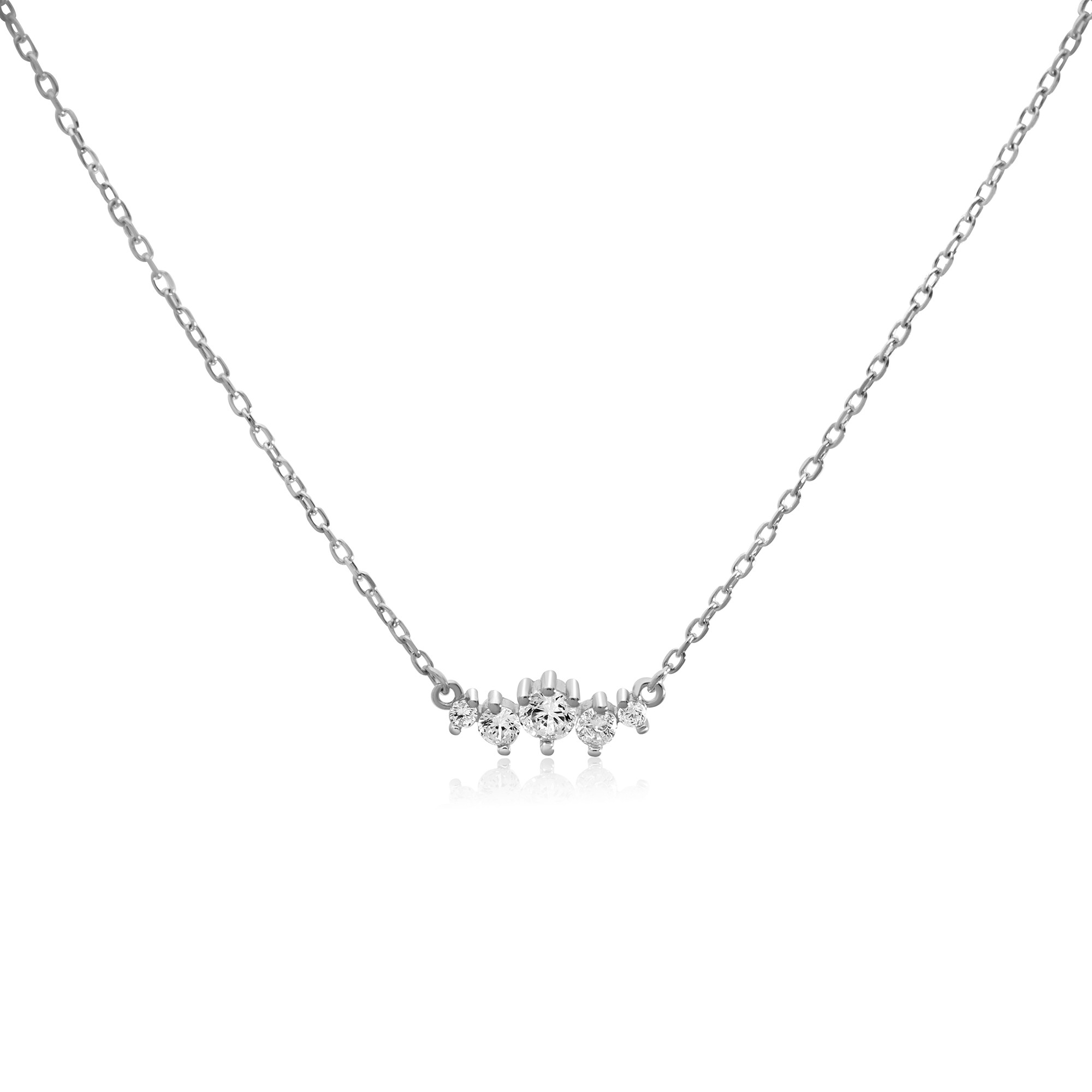 Collana in argento con pendente e zirconi bianchi - LUXURY MILANO