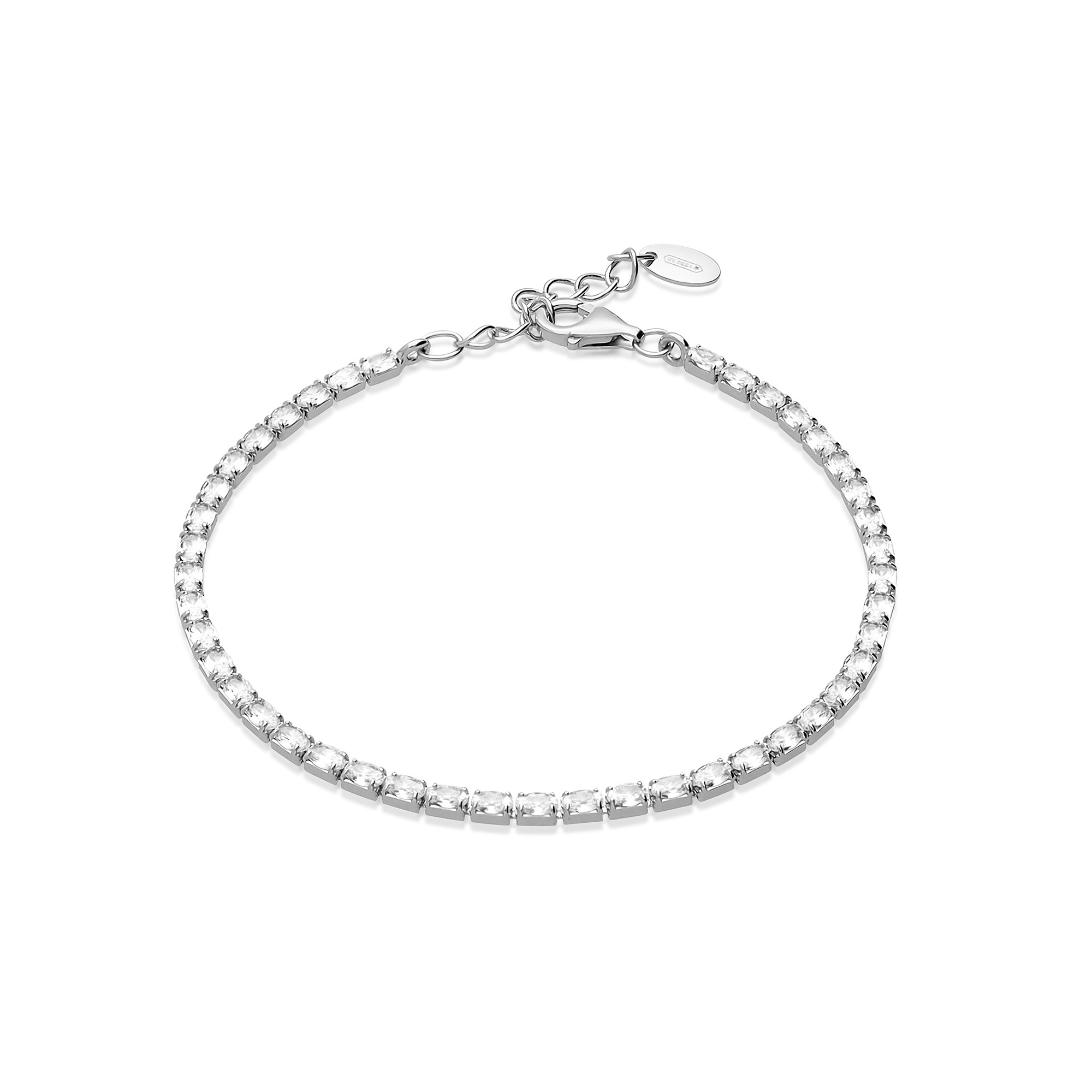 Bracciale tennis in argento con zirconi bianchi - LUXURY MILANO