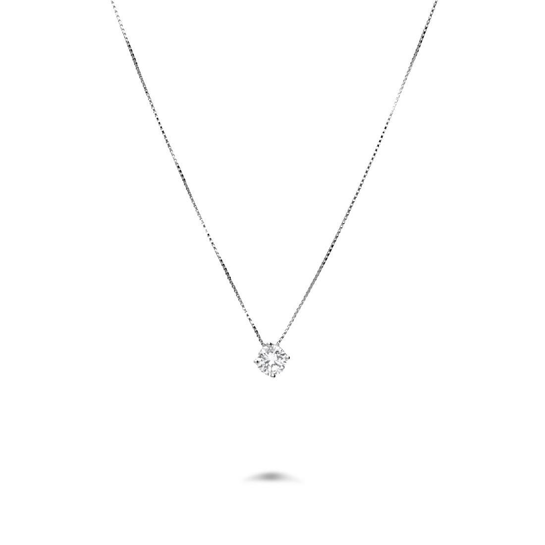 Point of light gold necklace with diamonds ct. 0,21 - ALFIERI & ST. JOHN