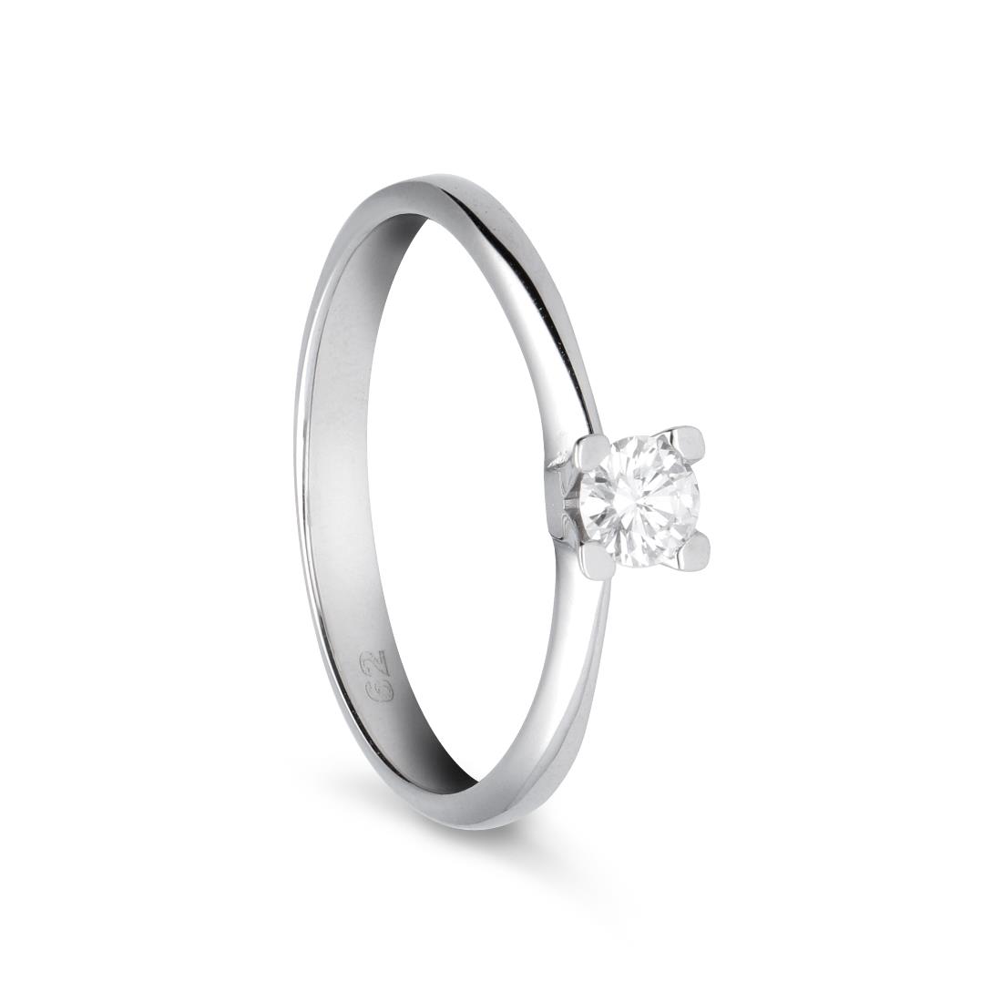 Solitaire ring in gold with diamond ct. 0,20 - ALFIERI & ST. JOHN