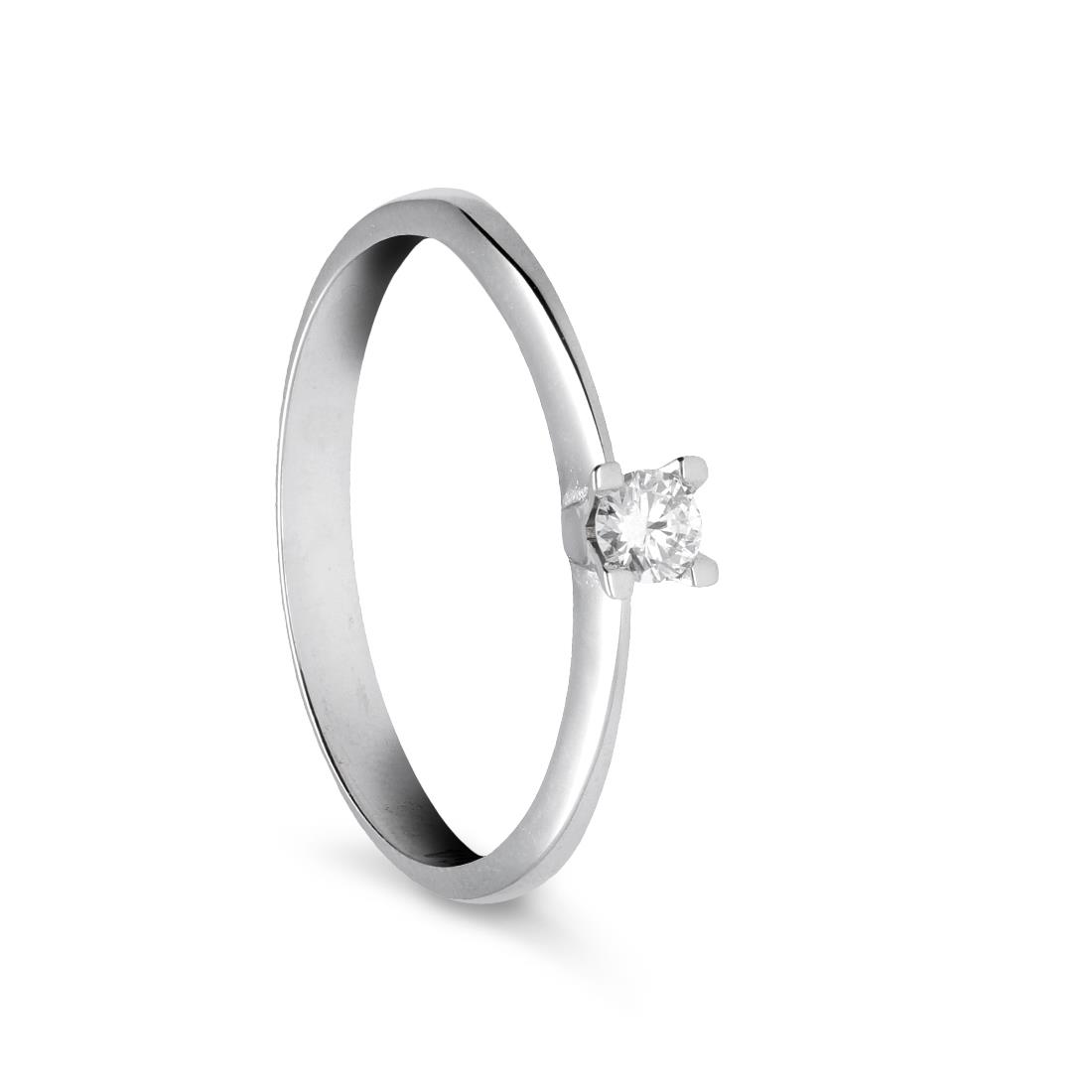Solitaire ring in gold with diamond ct. 0,10 - ALFIERI & ST. JOHN