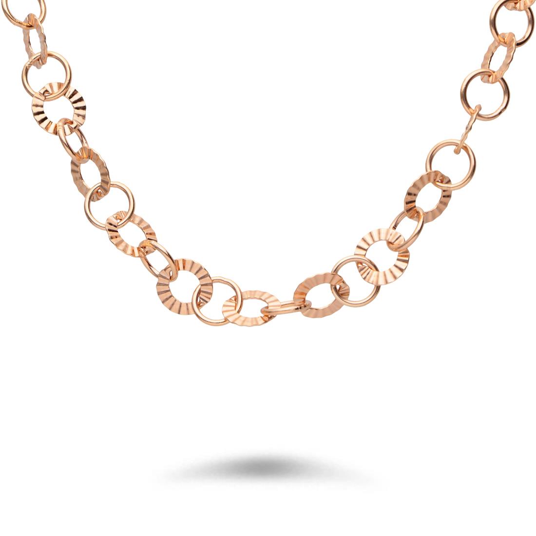 Gold plated design necklace - BELROSE BY BRONZALLURE