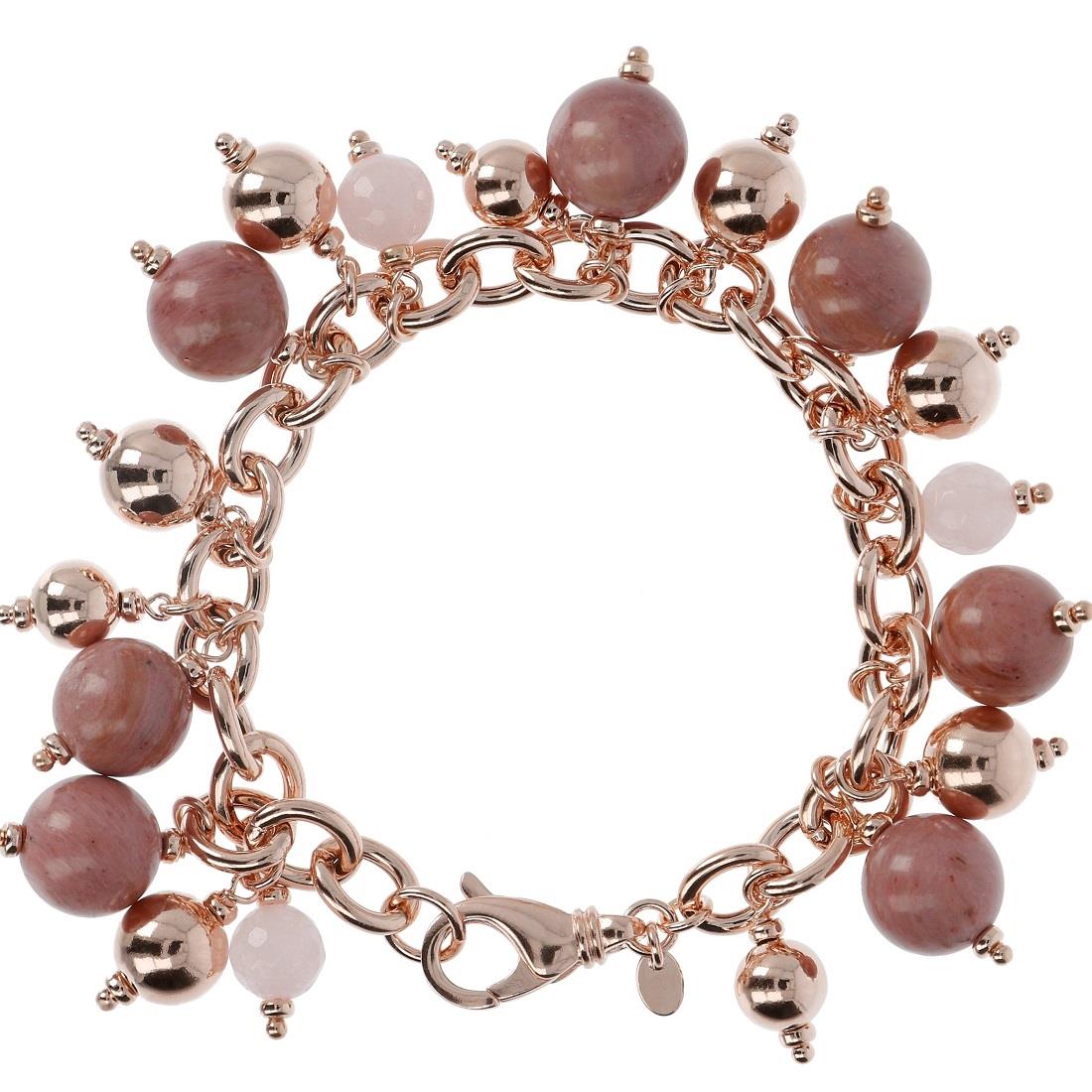 Gold plated bracelet with coloured gemstone - BELROSE BY BRONZALLURE