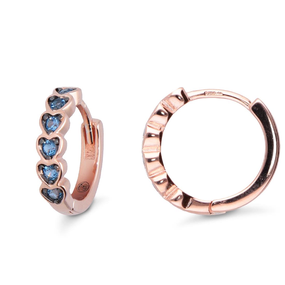 Hoop earrings with blue zircons - ORO&CO 925