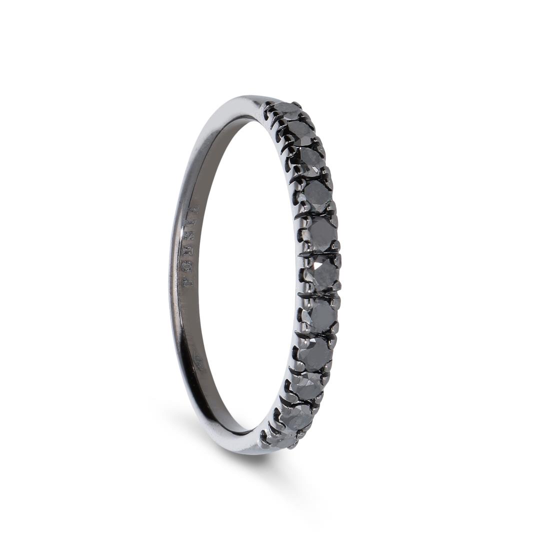 Anello veretta con diamanti neri ct. 0,50 - LUXURY ZONE