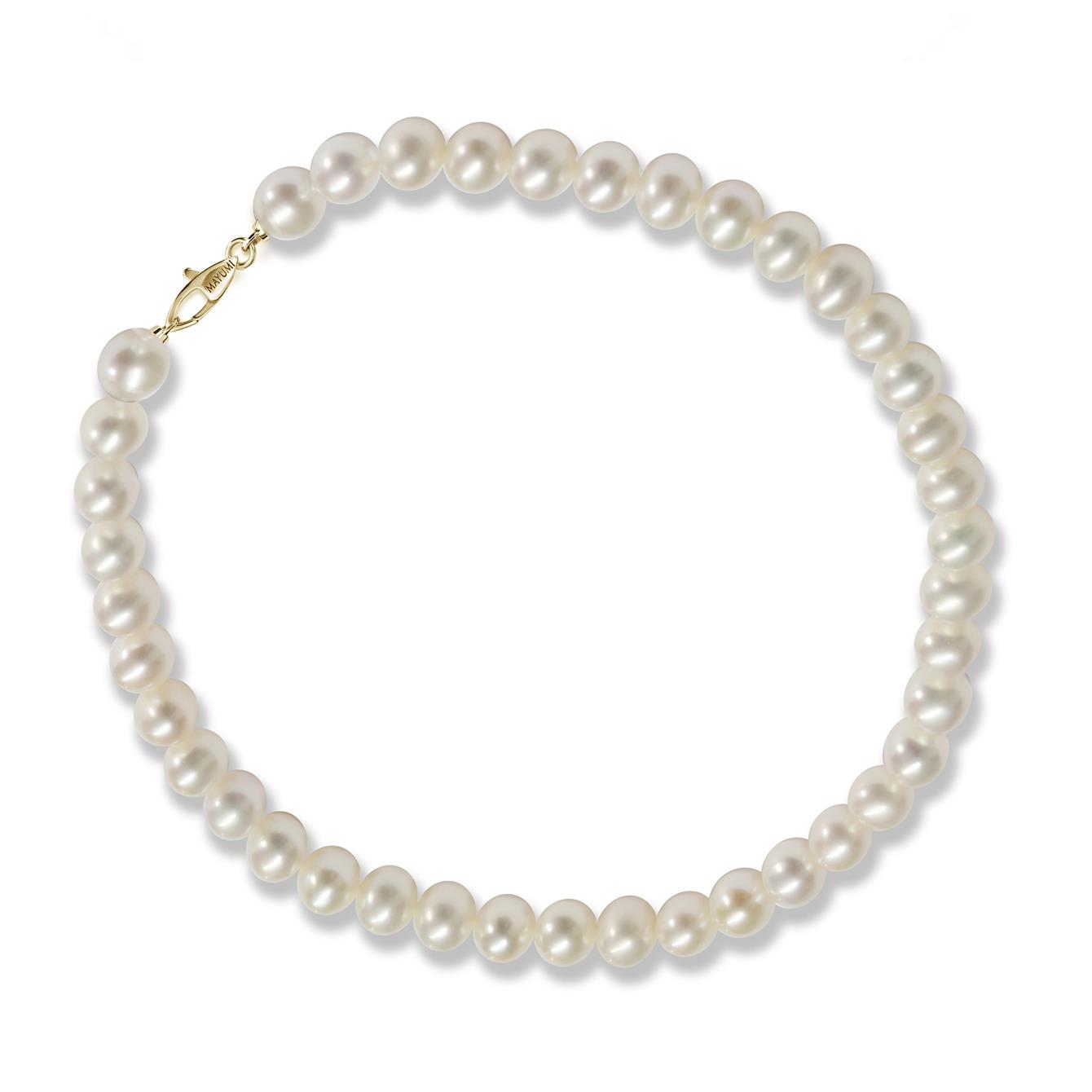 Pulsera de oro blanco con perlas - MAYUMI