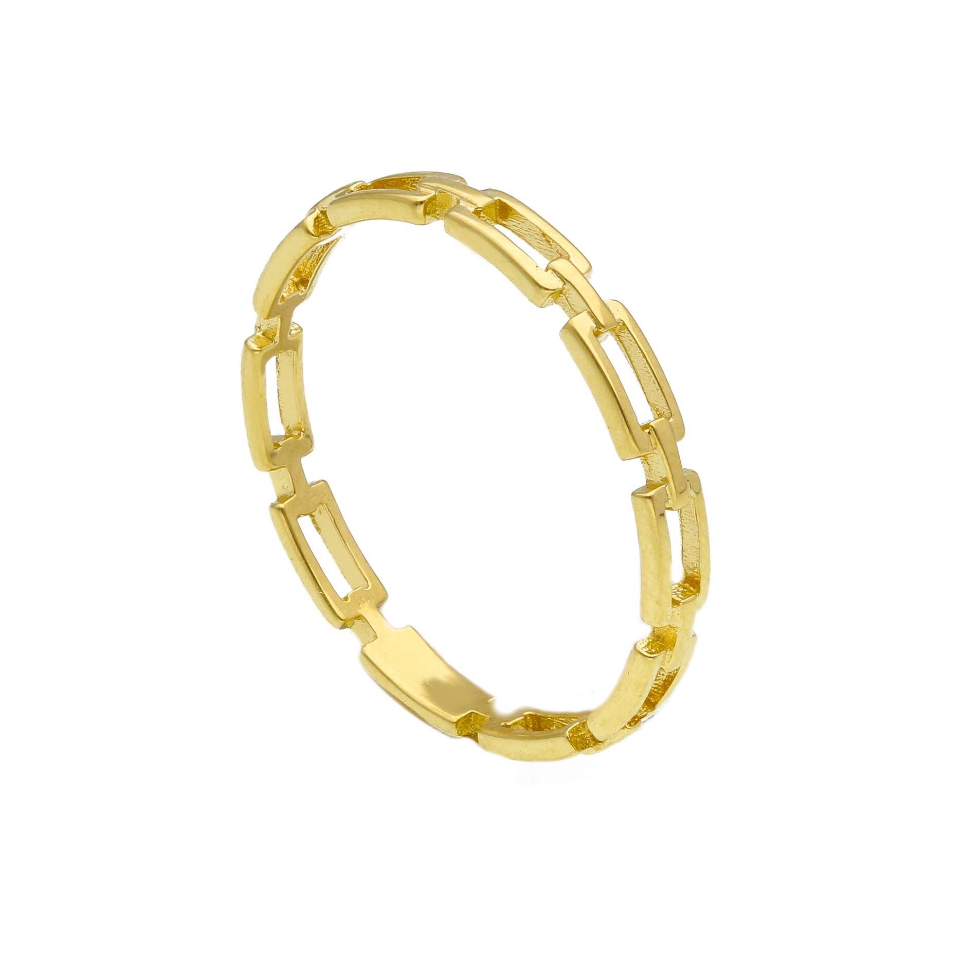 Yellow gold chain ring - ORO&CO