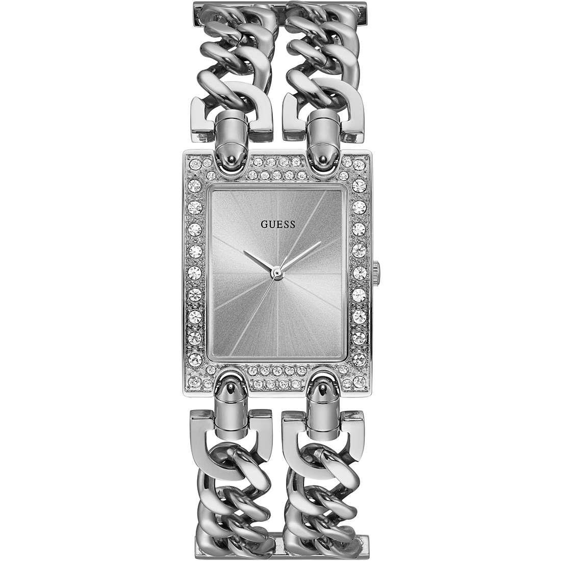 Women's watch in steel, square case - GUESS