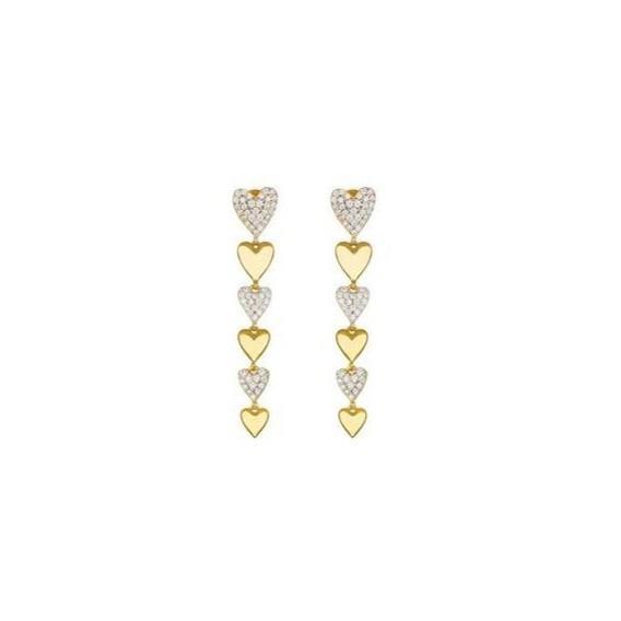 Orecchini pendenti in argento El Dorado con zirconi bianchi - CUORI MILANO