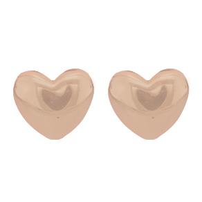 Milky way Polished Heart lobe earrings in pink silver - CUORI MILANO
