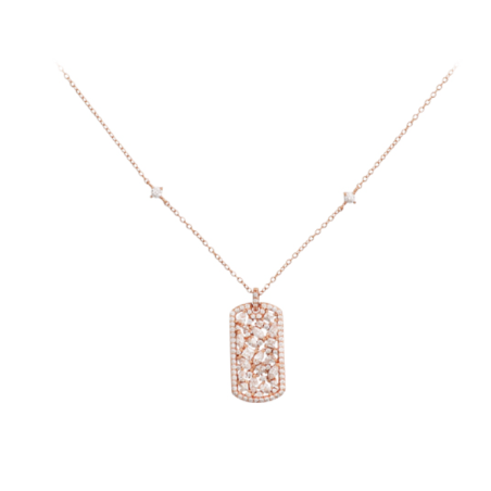 Rose silver plate necklace with zircons - CUORI MILANO