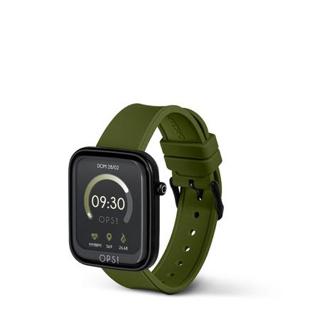 Orologio smartwatch active cassa 43mmx38mm con cinturino in silicone verde scuro - OPS