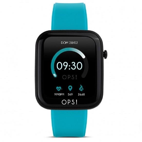 Active smartwatch watch, 43mmx38mm case with light blue silicone strap - OPS