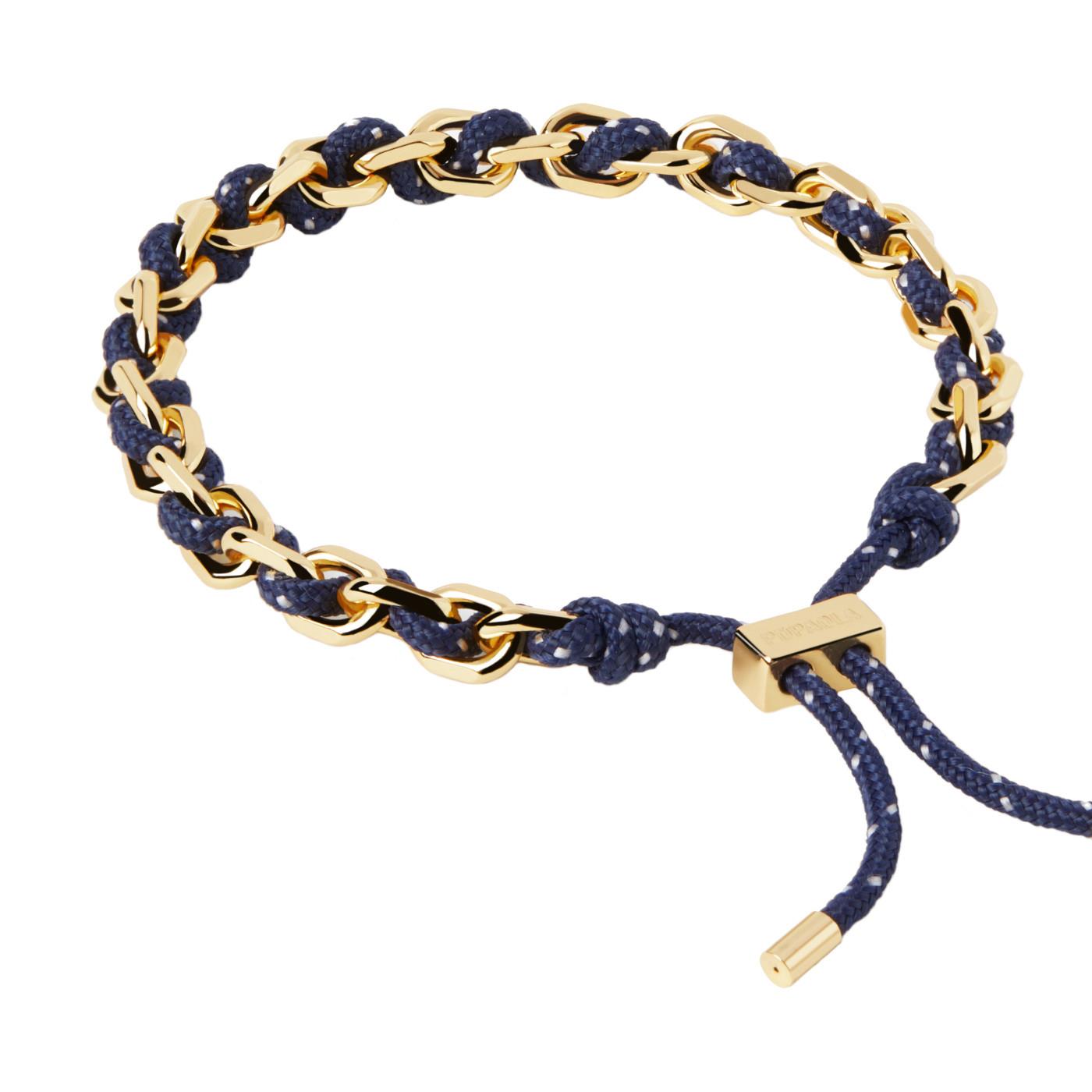 Rope bracelet in 18kt gold plated silver with midnight rope - PDPAOLA