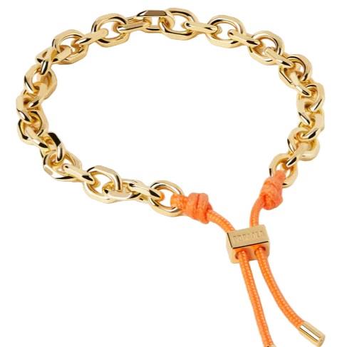 Bracciale Rope in argento placcato oro 18kt con corda arancione nella chiusura - PDPAOLA