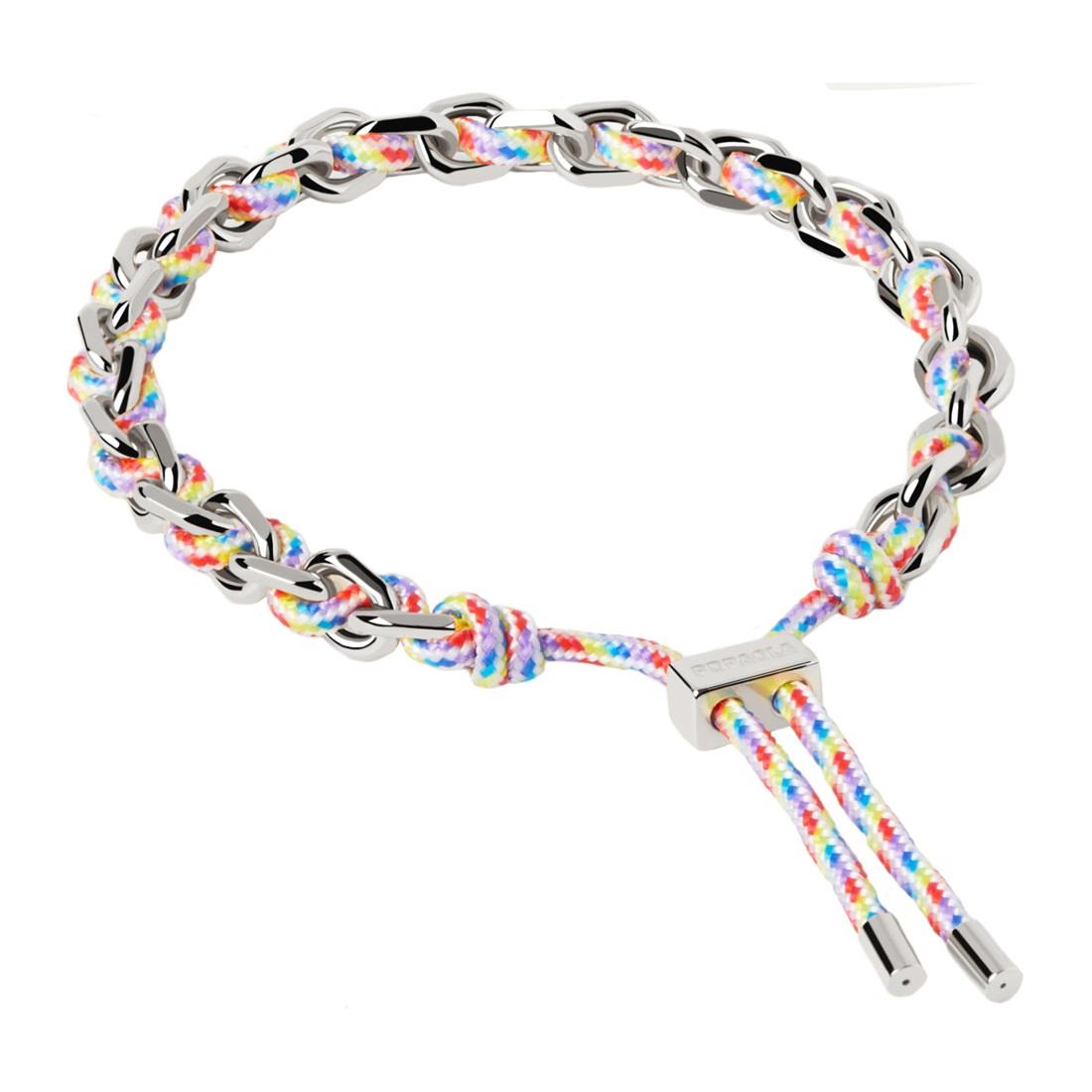 Bracciale Rope in argento con corda multicolor - PDPAOLA