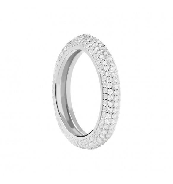 Essential ring in silver with white zircon pavé - PDPAOLA