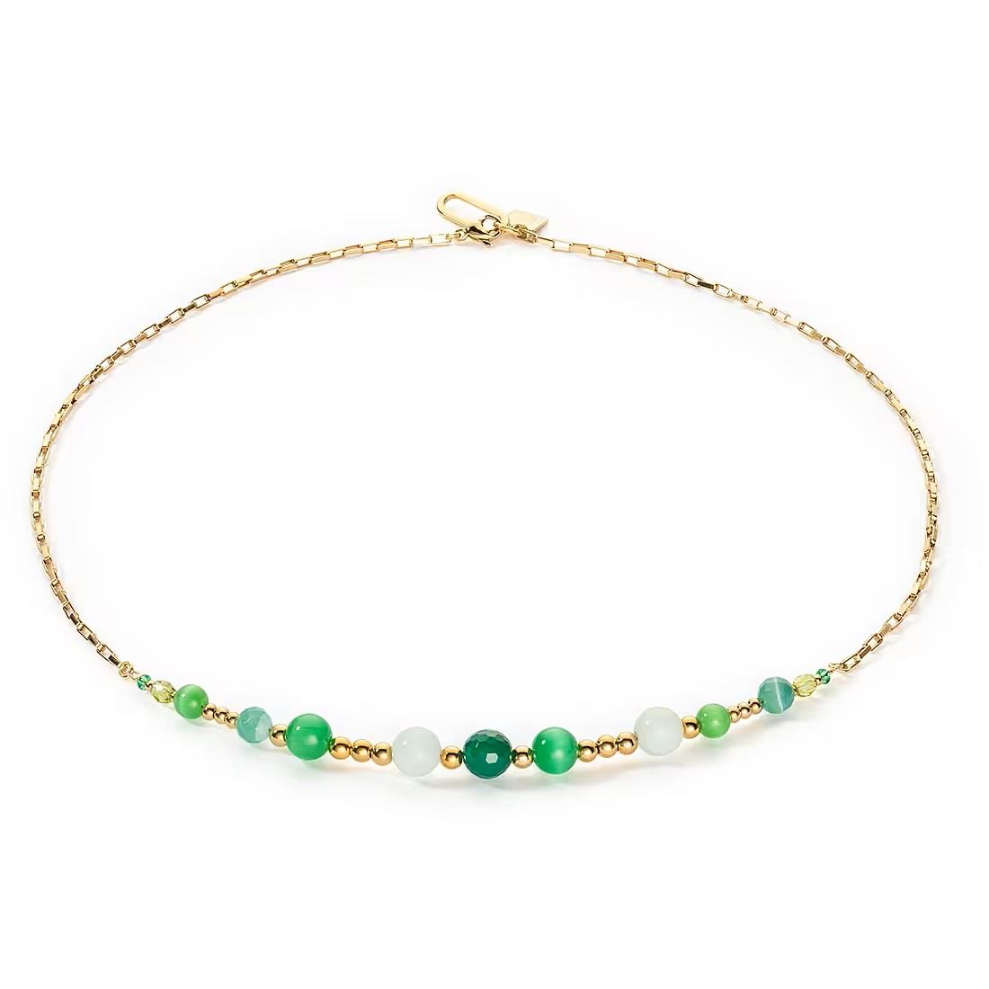 Candy necklace with green spheres - COEUR DE LION