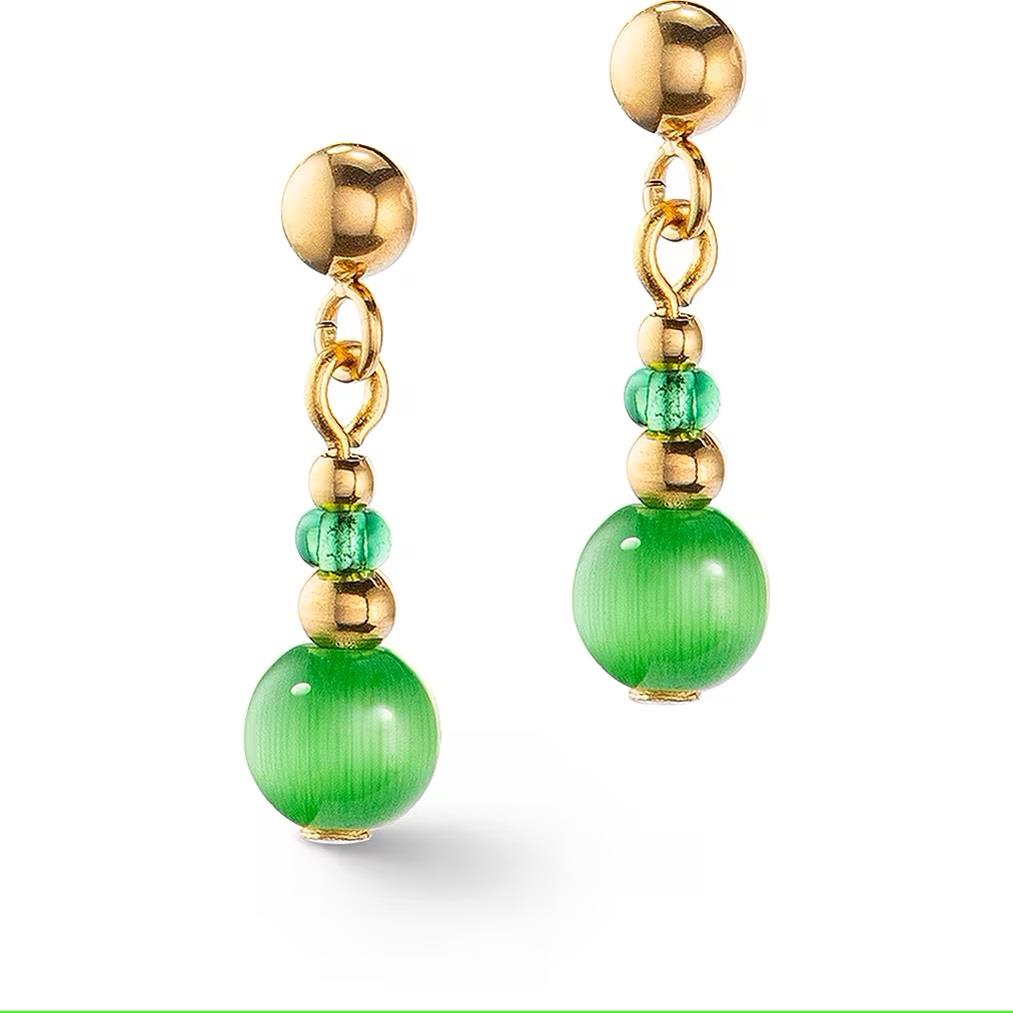 Candy earrings with green spheres - COEUR DE LION