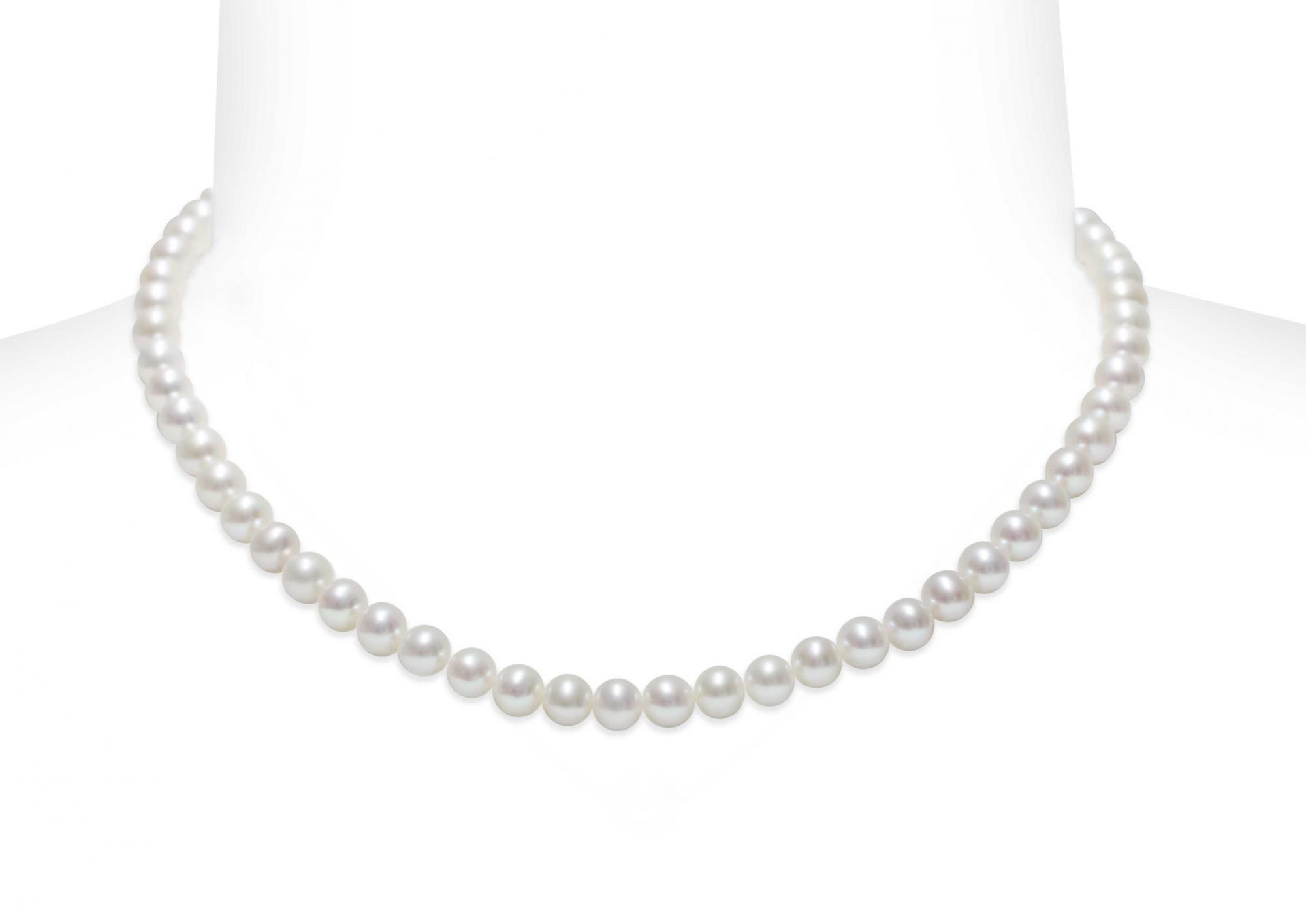 Collar de oro blanco de 18 kt con perlas nacaradas completas - MAYUMI