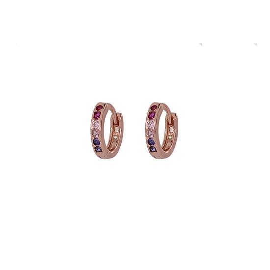 Rose silver earrings with colored zircons - CUORI MILANO