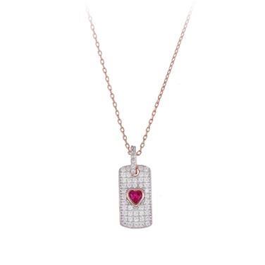 Bling Love necklace in silver and zircons - CUORI MILANO